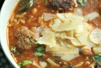 Hearty Meatball and Orzo Soup