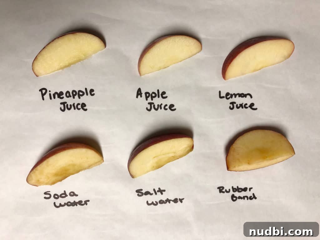 Unlock the Secret to Browning-Proof Apples 9 Comparison of apple browning methods after 36 hours