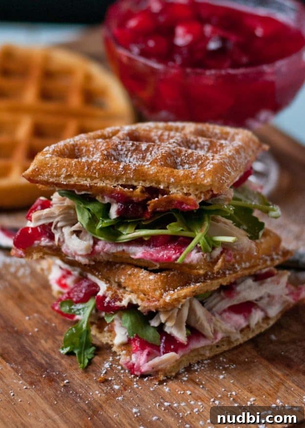 15 Delicious Ways to Reinvent Thanksgiving Leftovers 12 Unique Waffled Cranberry Leftover Turkey Sandwiches, toasted to perfection.