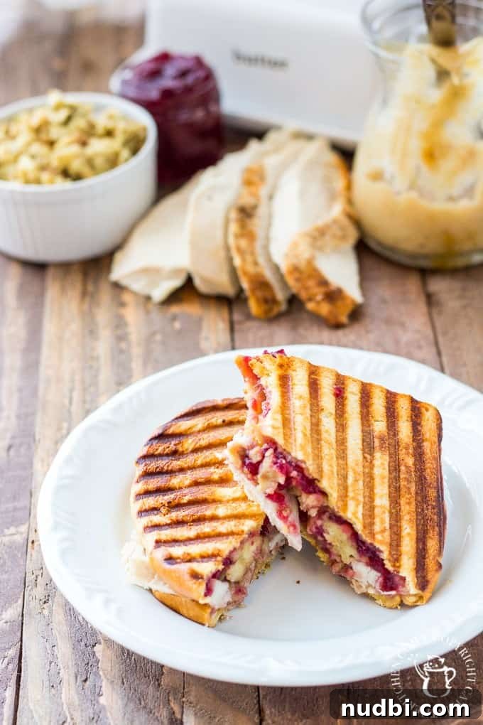 15 Delicious Ways to Reinvent Thanksgiving Leftovers 6 A pressed Thanksgiving Leftover Panini, filled with turkey, stuffing, and cranberry sauce.