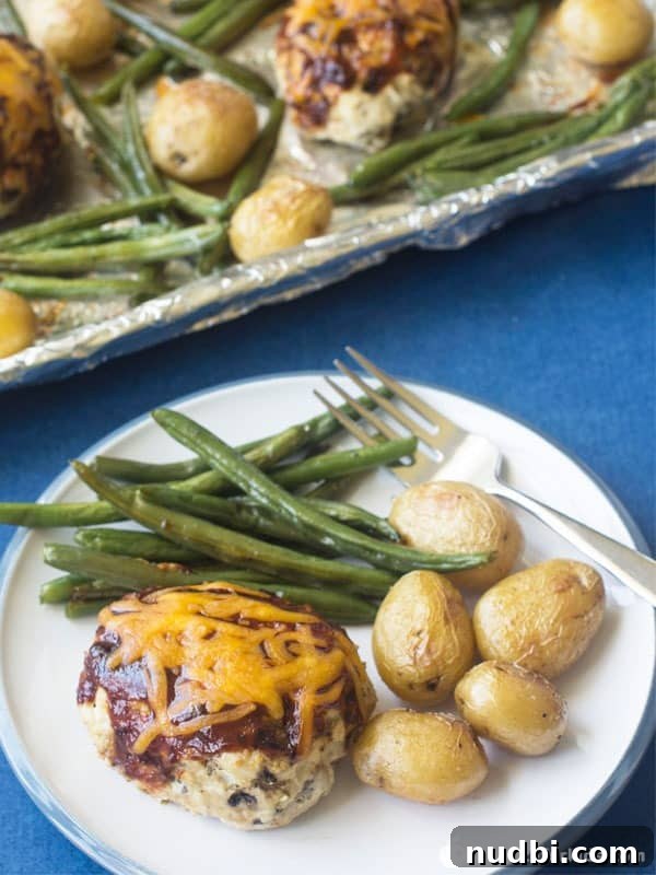 Mini BBQ Turkey Meatloaf Sheet Pan Dinner