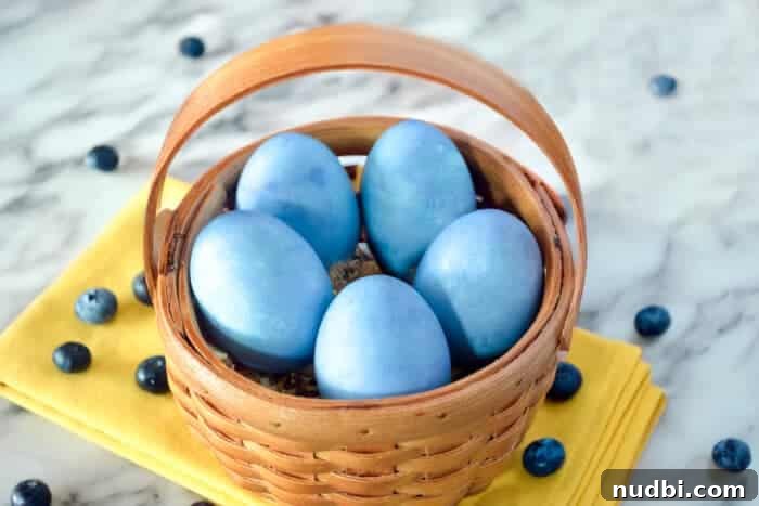 Dye Easter Eggs Blue The Natural Blueberry Way 2 Naturally dyed Easter eggs with a beautiful pastel blue hue, created using blueberries.