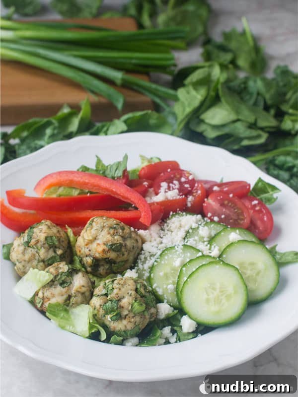 Delicious Greek Meatball Buddha Bowl