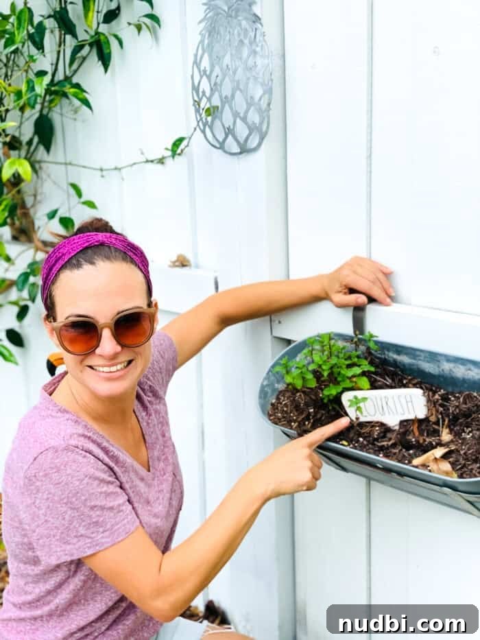 A lady gardening