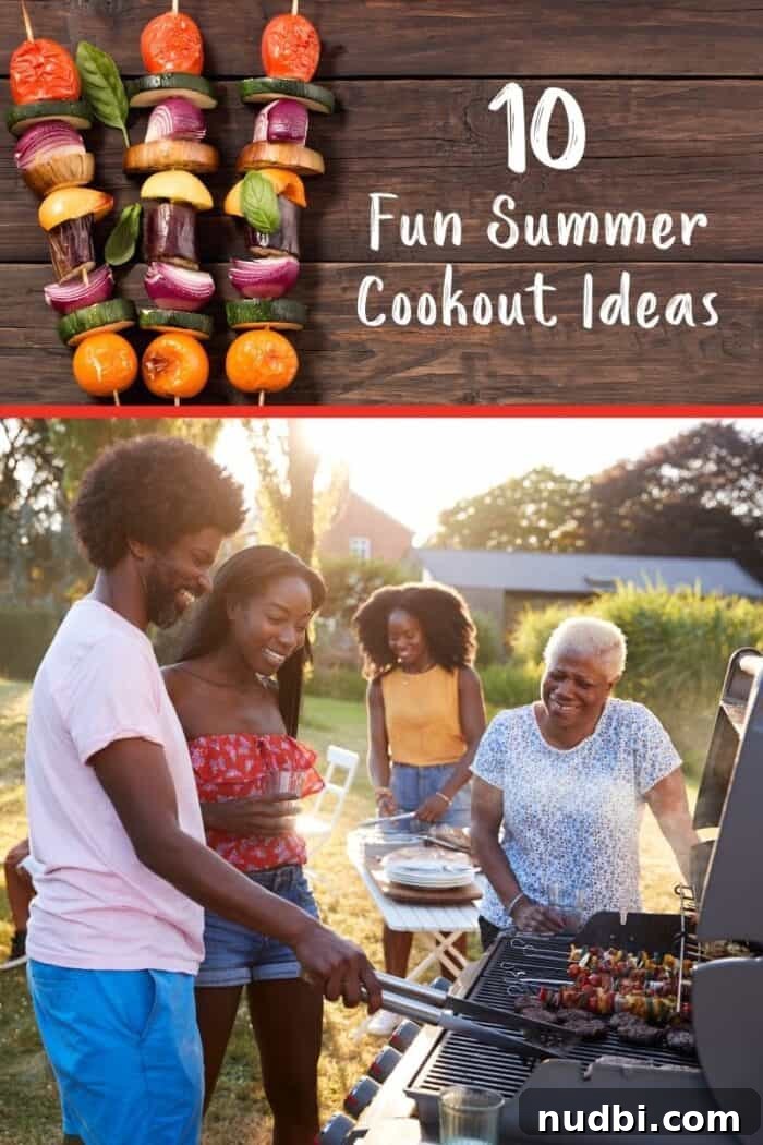Sizzling Summer BBQ Inspirations 2 Vibrant spread of summer cookout dishes including grilled vegetables, meats, and fresh salads, perfect for an outdoor gathering.