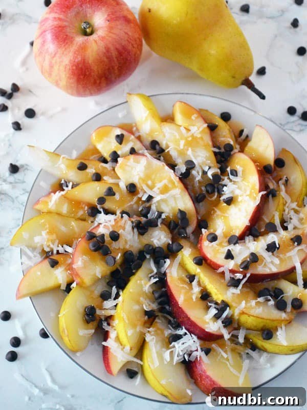 Caramel Pear & Apple Nachos