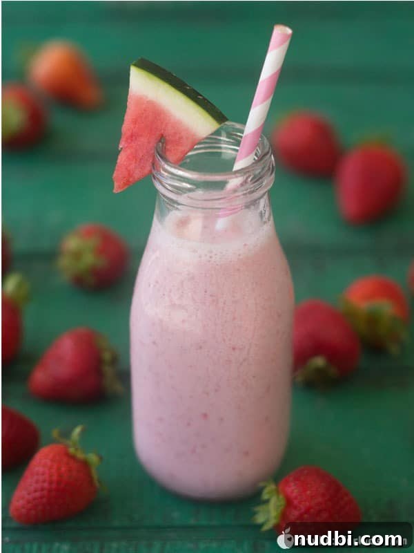 Kid-Friendly Fruit Smoothie with watermelon and strawberries