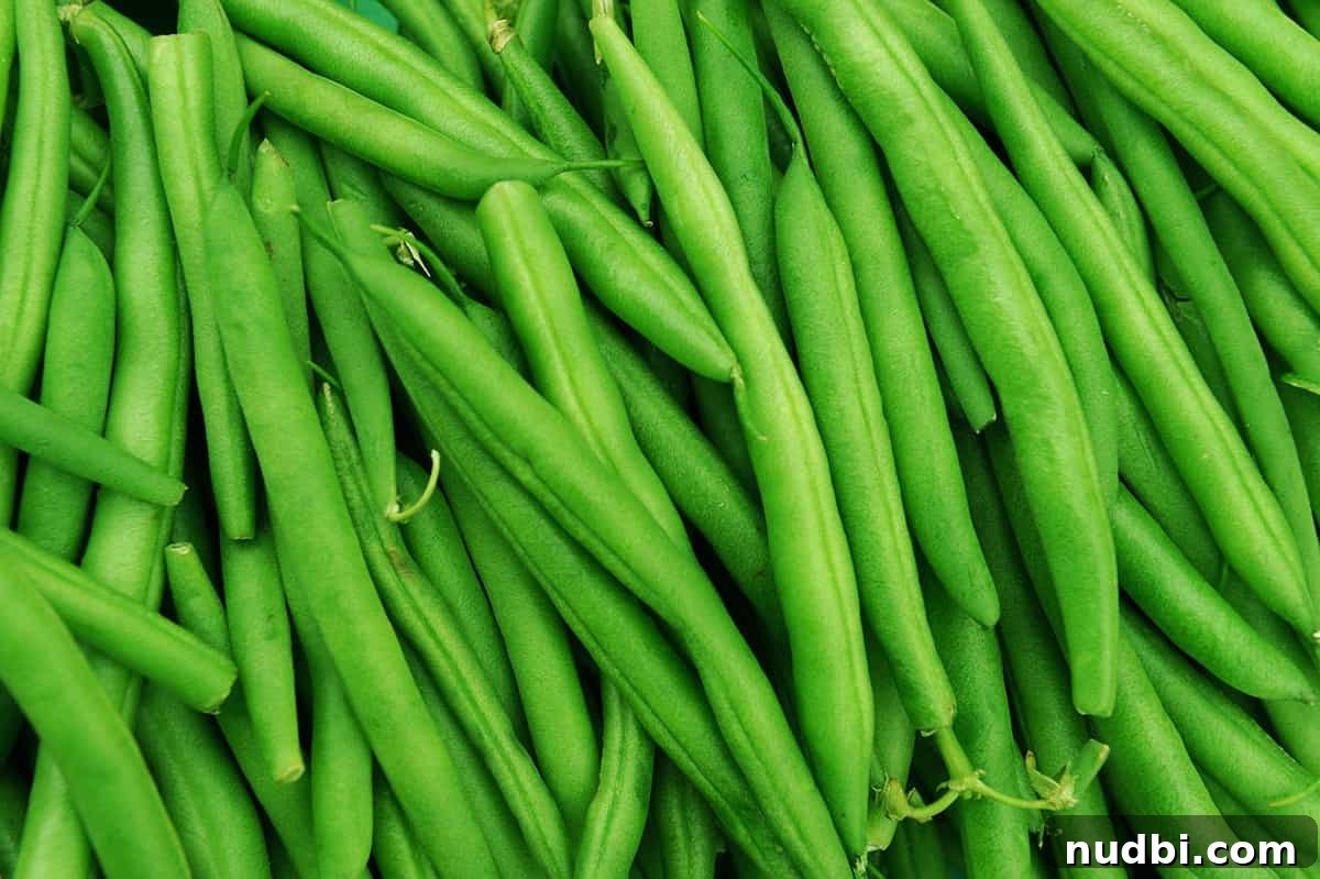 Fresh green beans, ready for cooking