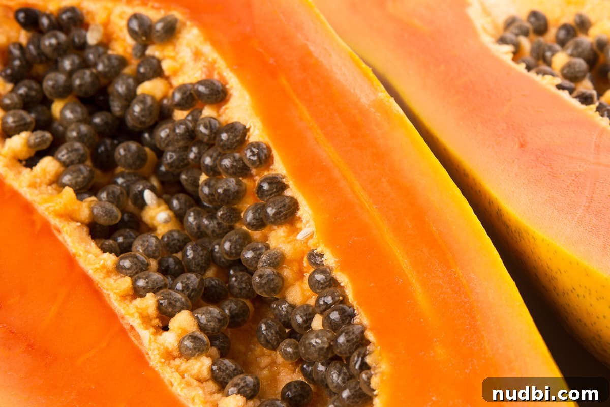 Ripe papayas, a sweet tropical fruit