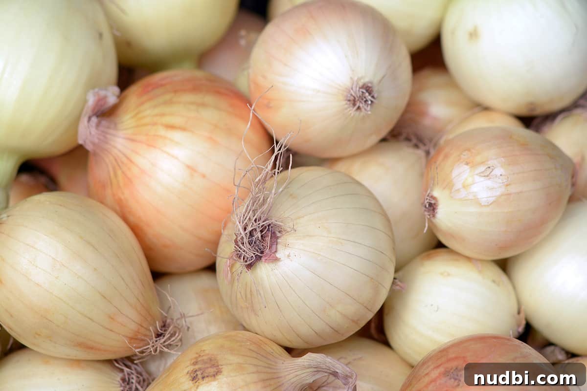Fresh sweet onions, essential kitchen ingredients