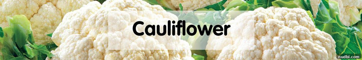 October's Bounty 10 White cauliflower florets and head.