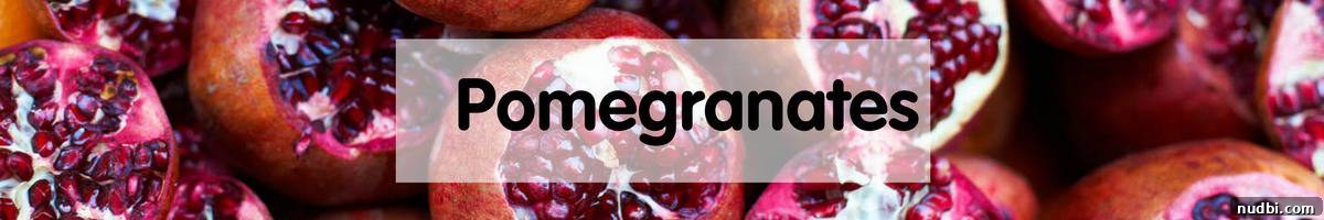 November Harvest Highlights 24 Whole and opened Pomegranates, revealing juicy arils