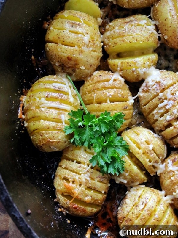 Garlic & Parmesan Mini Hasselback Potatoes, a savory snack