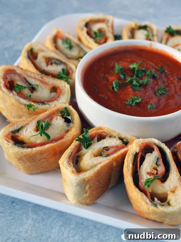 Pepperoni Pizza Rolls for a quick party snack