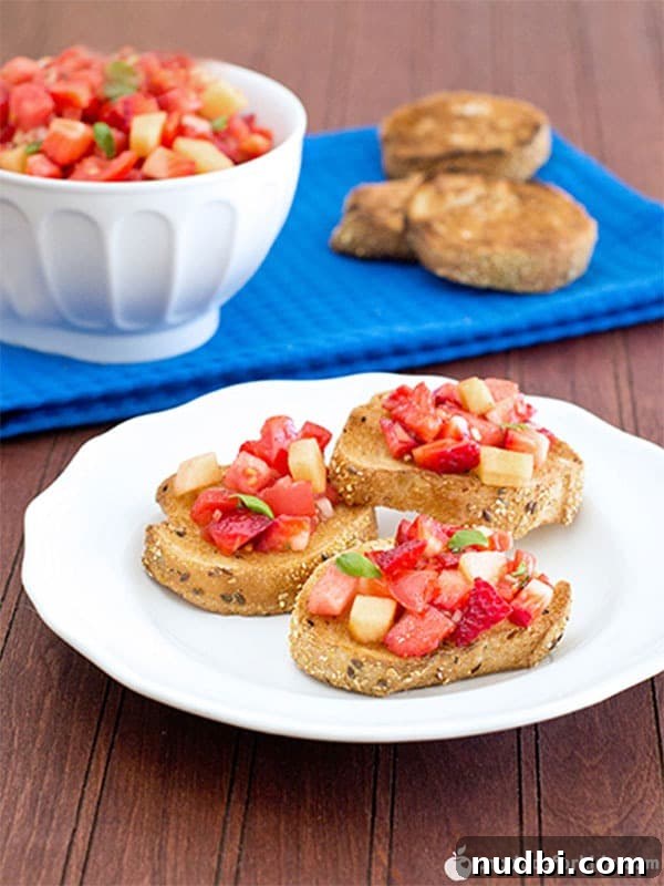 Berry Melon Bruschetta recipe for a healthy snack