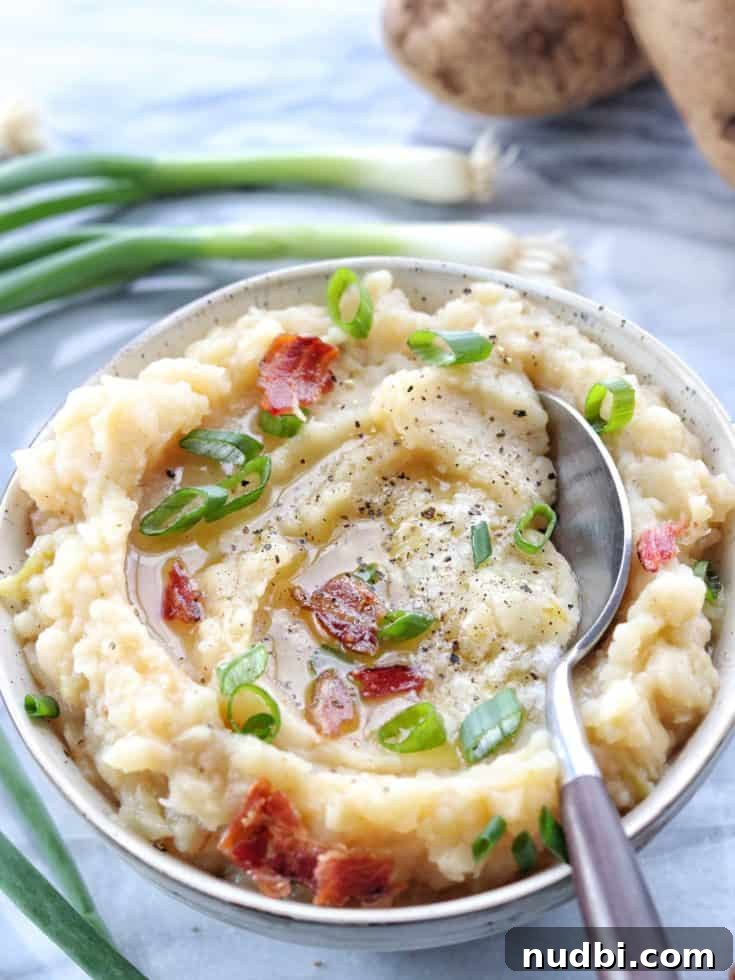 Instant Pot Colcannon, a traditional Irish mashed potato and cabbage dish