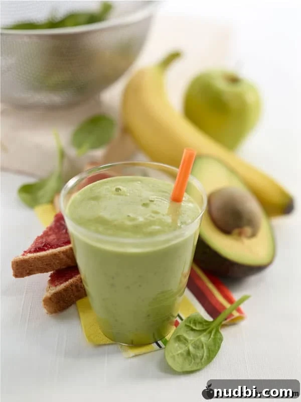A tall glass of Super Green Smoothie