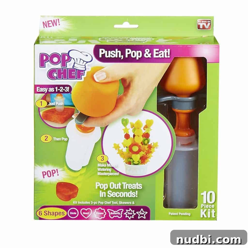 Pop Chef Fruit Cutter set with various shapes for creating fun food designs