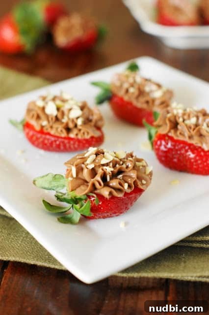 Mini Nutella-strawberry cheesecake bites, a delightful and lighter dessert option.