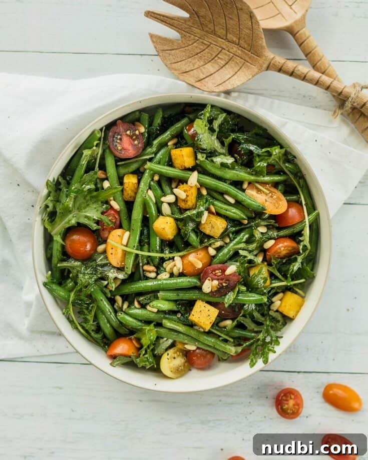 Refreshing Green Bean and Golden Beet Salad with herbs