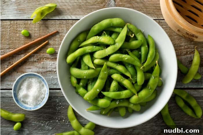 Power Foods for Lasting Energy 7 Edamame pods, rich in protein and B-vitamins