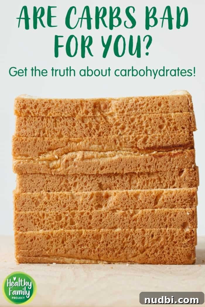 Karbonhidratlara Dair Yanlış Bilinenler ve Bilimsel Gerçekler 2 Sliced of bread stacked on wood block with text overlay saying "are carbs bad for you?"