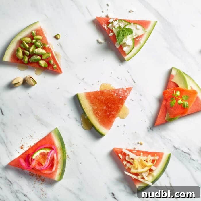 Close-up of a refreshing watermelon slice, illustrating its vibrant color and texture.