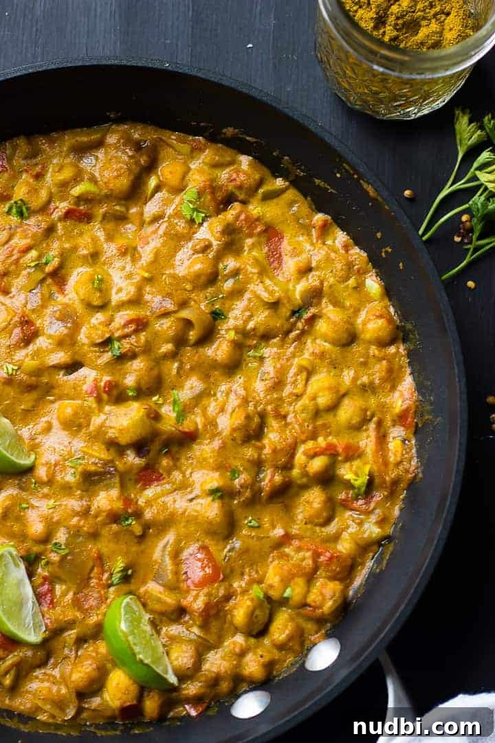 Creamy vegan coconut chickpea curry