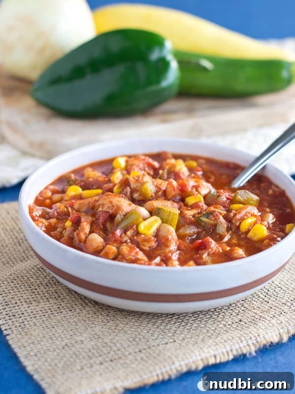 Hearty chicken and white bean chili