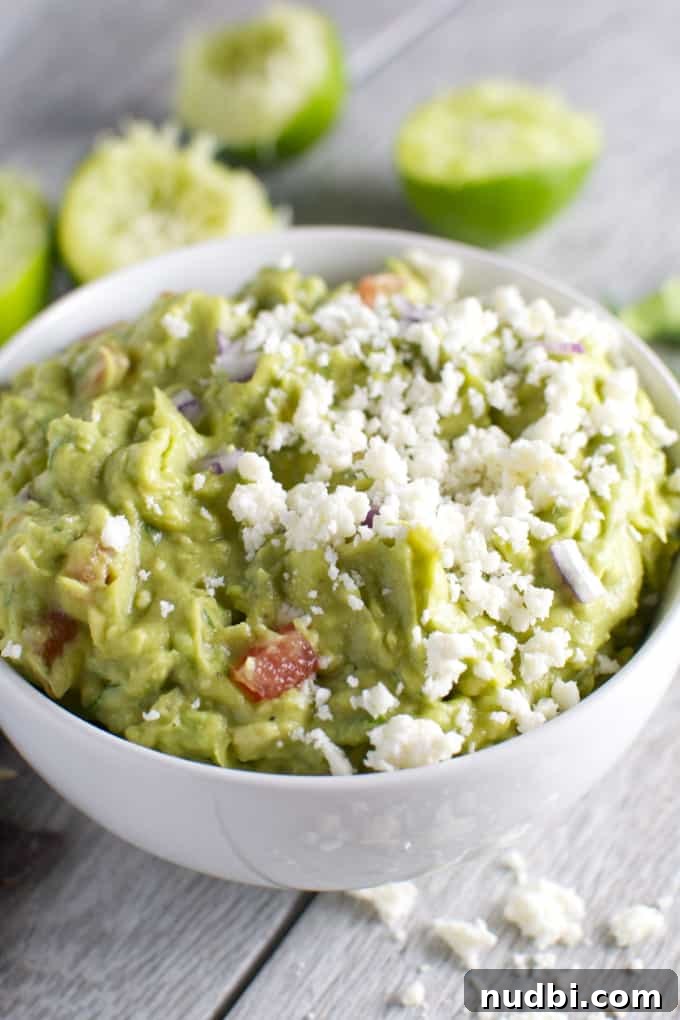 Guacamole with Queso Fresco, a cheesy twist