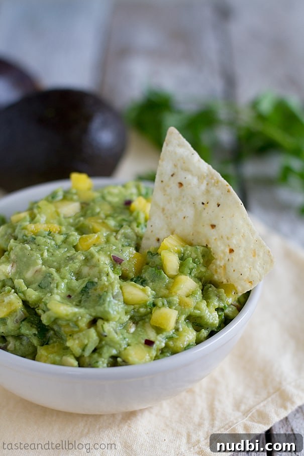 Tropical Guacamole with exotic fruits