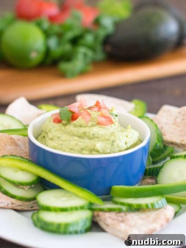 Guacamole Hummus served in a bowl
