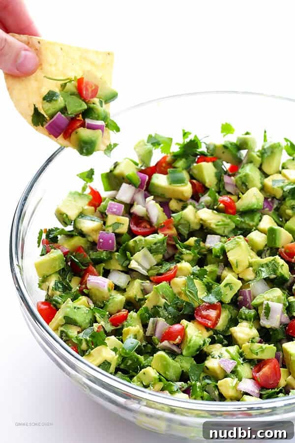 Chunky Guacamole Recipe with visible avocado pieces