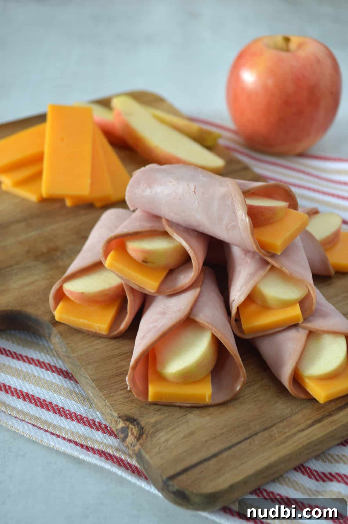 Healthy apple and cheese wrap for snacking