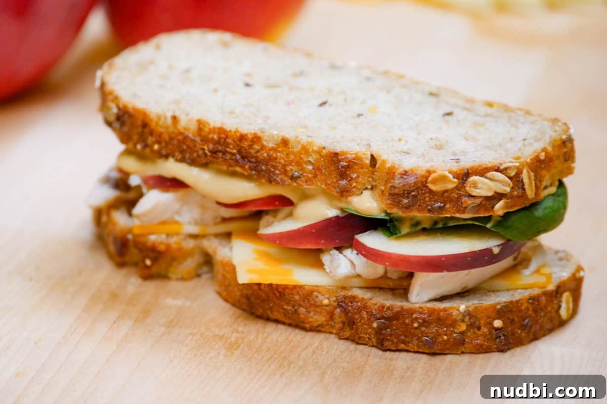 Chicken apple sandwich for a healthy lunch