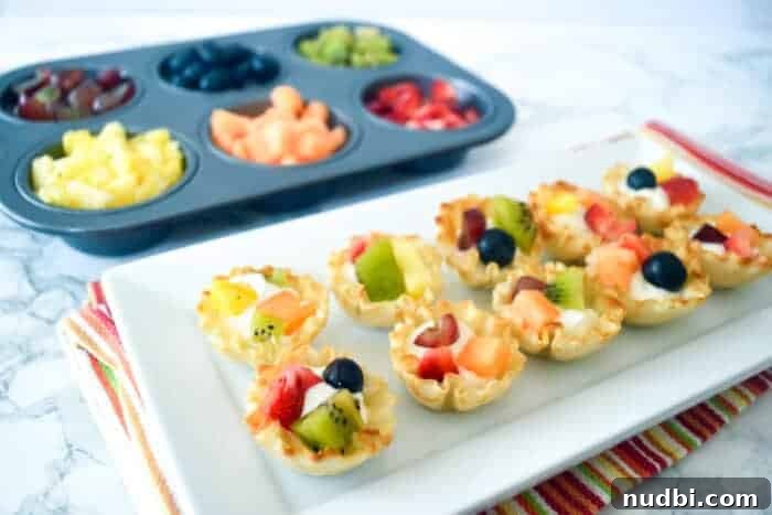Vibrant Mini Fruit Yogurt Tartlets, a healthy egg-free breakfast