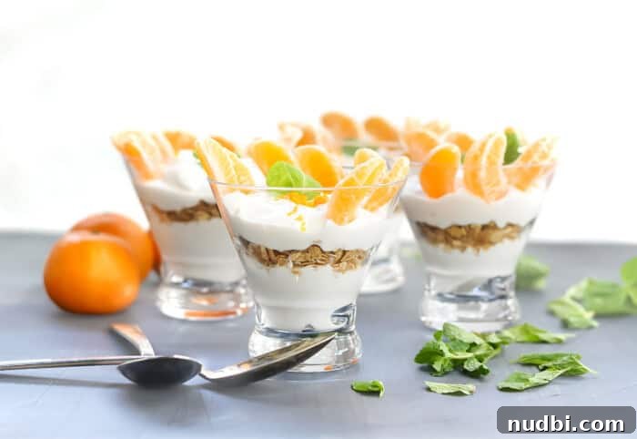 Layered Yogurt Parfait with granola and fresh fruit, a healthy breakfast option