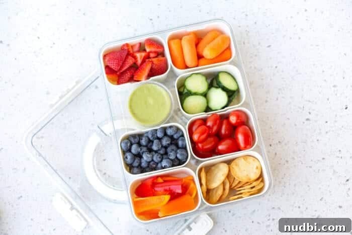 Getaway Grub Box 4 Assortment of fresh fruits in a Snackle Box compartment