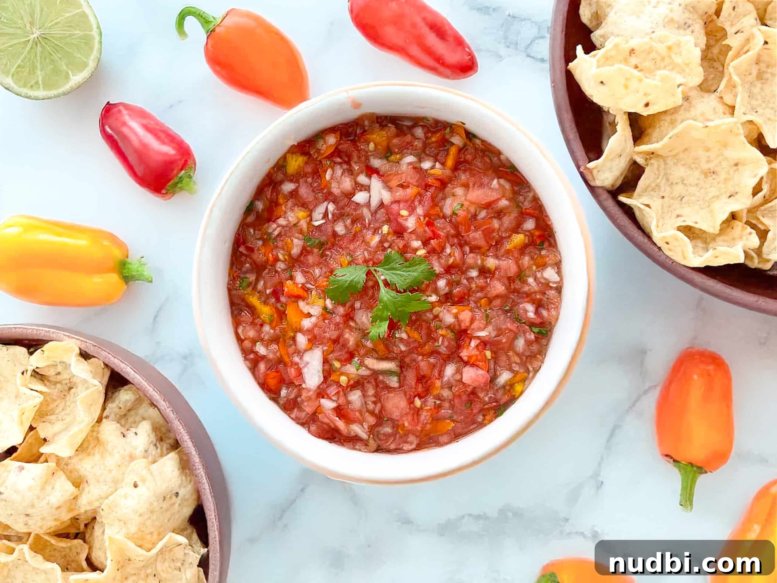 Fresh, vibrant salsa made with tomatoes, onions, cilantro, and lime, perfect for a healthy Cinco de Mayo celebration.