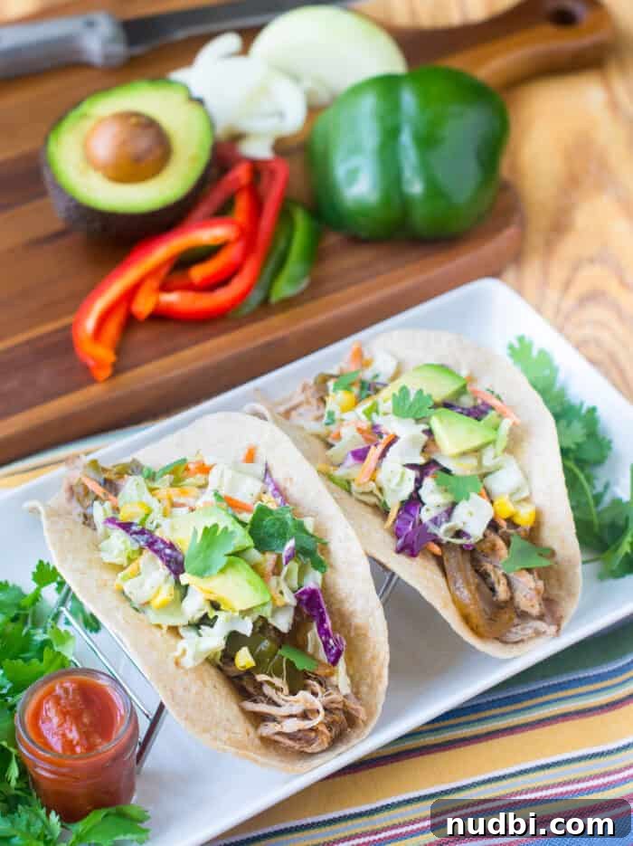 4 Epic Taco Creations for a Memorable Cinco de Mayo 6 A glorious Carnitas taco recipe, showcasing tender shredded pork, ready to be enjoyed as the centerpiece of your Cinco de Mayo feast.