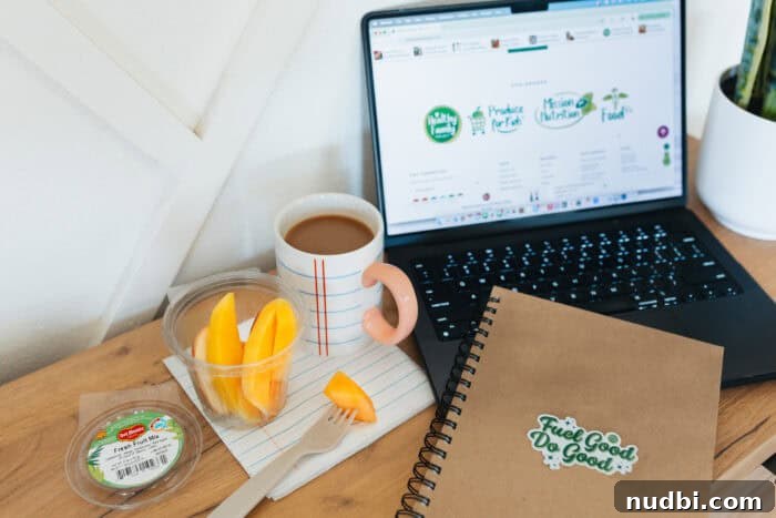 Smart Snacking: Fresh Fruit for Kids On The Go 7 A parent enjoying a Del Monte Grab and Go fresh fruit cup, demonstrating its appeal for adults too.