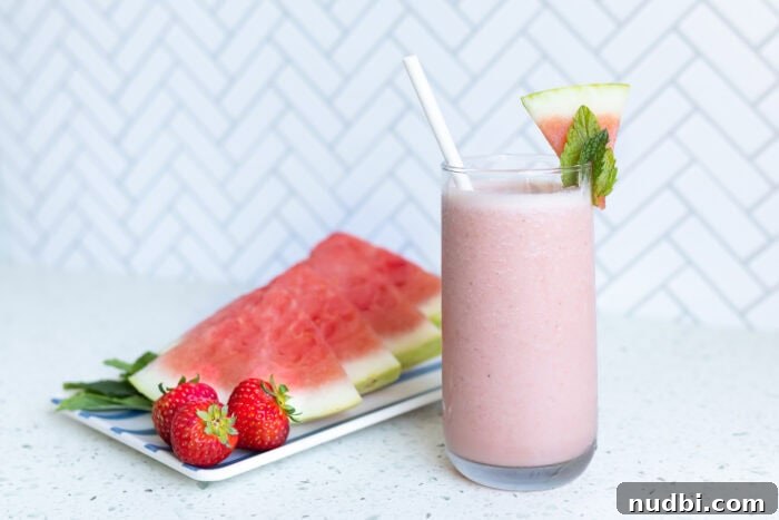 Fresh watermelon puree, perfect for smoothies, drinks, or frozen treats.