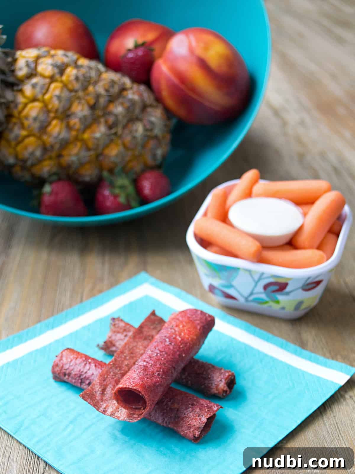 Healthy and colorful fruity fun roll-ups, an ideal grab-and-go snack for Spring Break adventures.