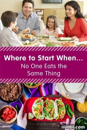Family enjoying a meal together, emphasizing connection over separate dishes