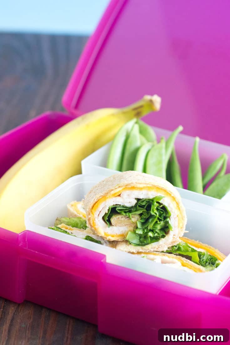 Turkey Hummus Pinwheels, spirals of turkey and hummus in a tortilla wrap.