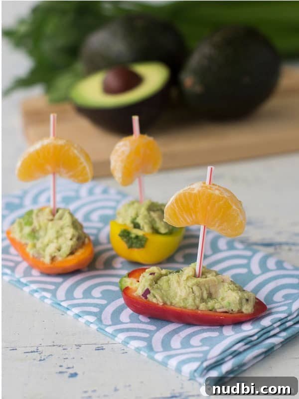Tuna Salad Stuffed Mini Pepper Boats