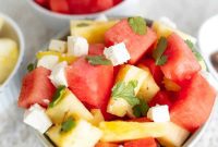 Bright Watermelon Pineapple Feta Mint Salad