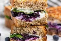 Blueberry, Basil & Goat Cheese Grilled Sandwich Recipe