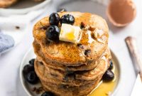 Whole Wheat Blueberry Pancakes with Flaxseed (Fiber-Rich Recipe)
