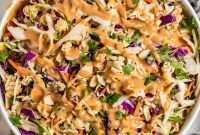 Crunchy Ramen Cabbage Salad with Creamy Peanut Dressing